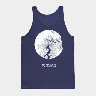 Jacksonville, USA City Map - Full Moon Tank Top